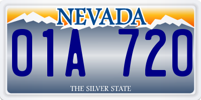 NV license plate 01A720