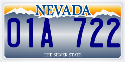 NV license plate 01A722