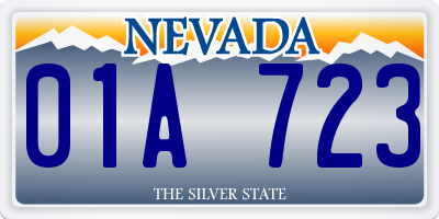 NV license plate 01A723