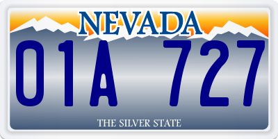 NV license plate 01A727