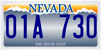 NV license plate 01A730