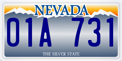 NV license plate 01A731