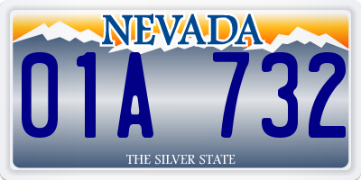 NV license plate 01A732