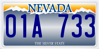 NV license plate 01A733