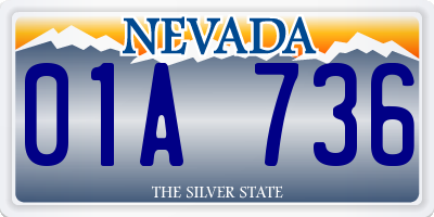 NV license plate 01A736