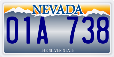 NV license plate 01A738