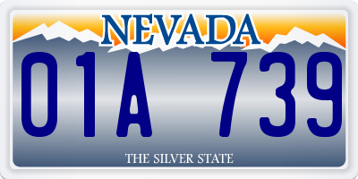 NV license plate 01A739