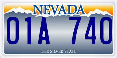 NV license plate 01A740