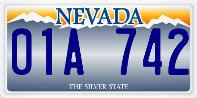 NV license plate 01A742