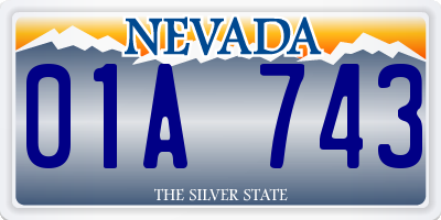 NV license plate 01A743