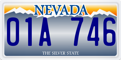 NV license plate 01A746