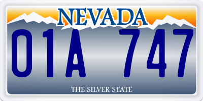 NV license plate 01A747