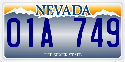 NV license plate 01A749