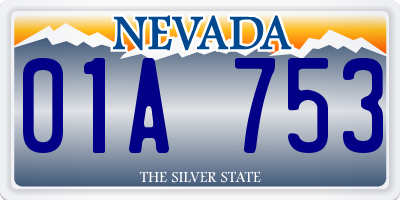 NV license plate 01A753