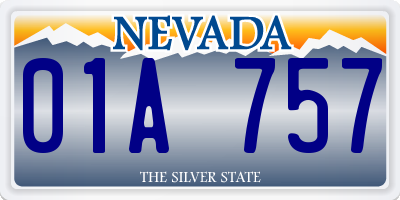 NV license plate 01A757