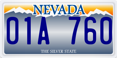 NV license plate 01A760