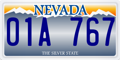 NV license plate 01A767