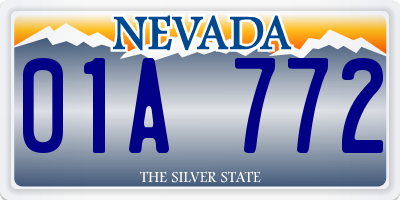 NV license plate 01A772