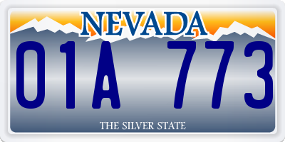 NV license plate 01A773