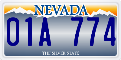 NV license plate 01A774