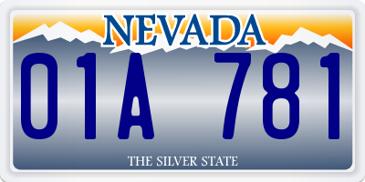 NV license plate 01A781