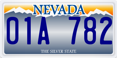 NV license plate 01A782