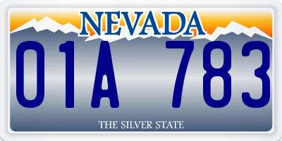 NV license plate 01A783