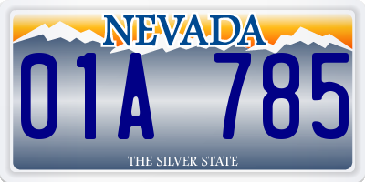 NV license plate 01A785