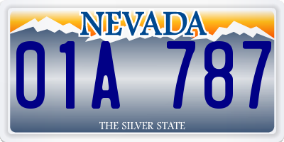 NV license plate 01A787