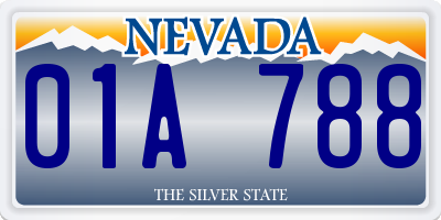 NV license plate 01A788