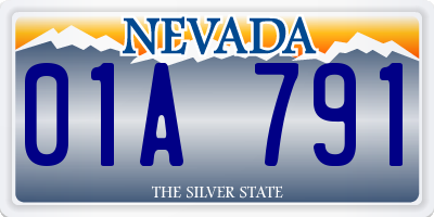 NV license plate 01A791