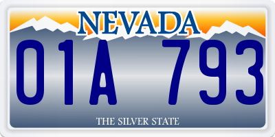 NV license plate 01A793