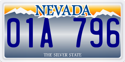 NV license plate 01A796