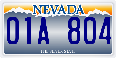 NV license plate 01A804