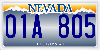 NV license plate 01A805