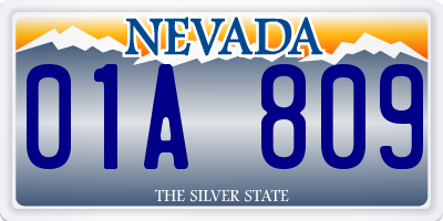NV license plate 01A809