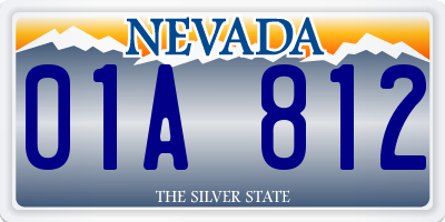 NV license plate 01A812
