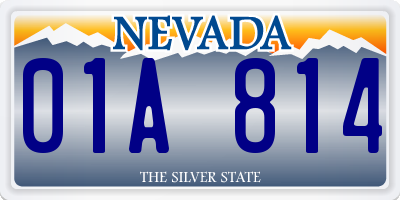 NV license plate 01A814