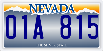 NV license plate 01A815