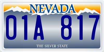 NV license plate 01A817