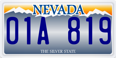 NV license plate 01A819