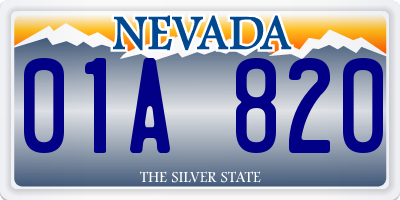 NV license plate 01A820