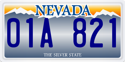 NV license plate 01A821