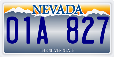 NV license plate 01A827