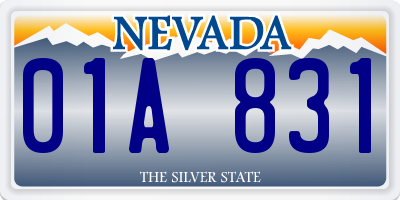 NV license plate 01A831