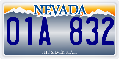 NV license plate 01A832