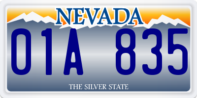 NV license plate 01A835