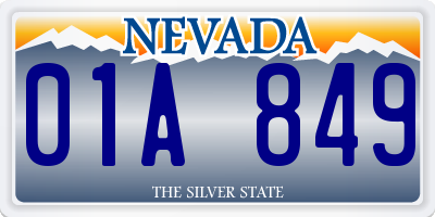 NV license plate 01A849