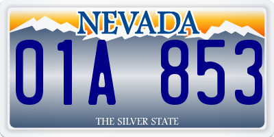 NV license plate 01A853