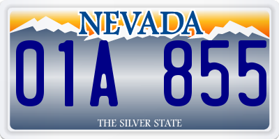 NV license plate 01A855